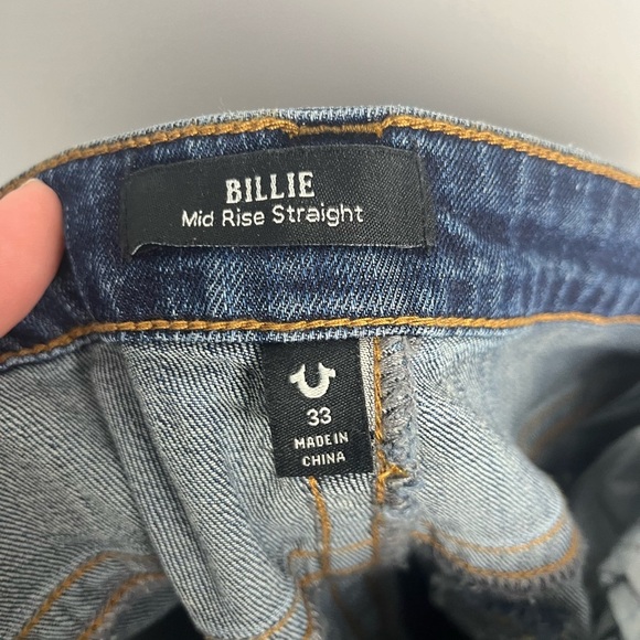 True Religion Billie Mid Rise Straight Jeans size 33 - Picture 6 of 8